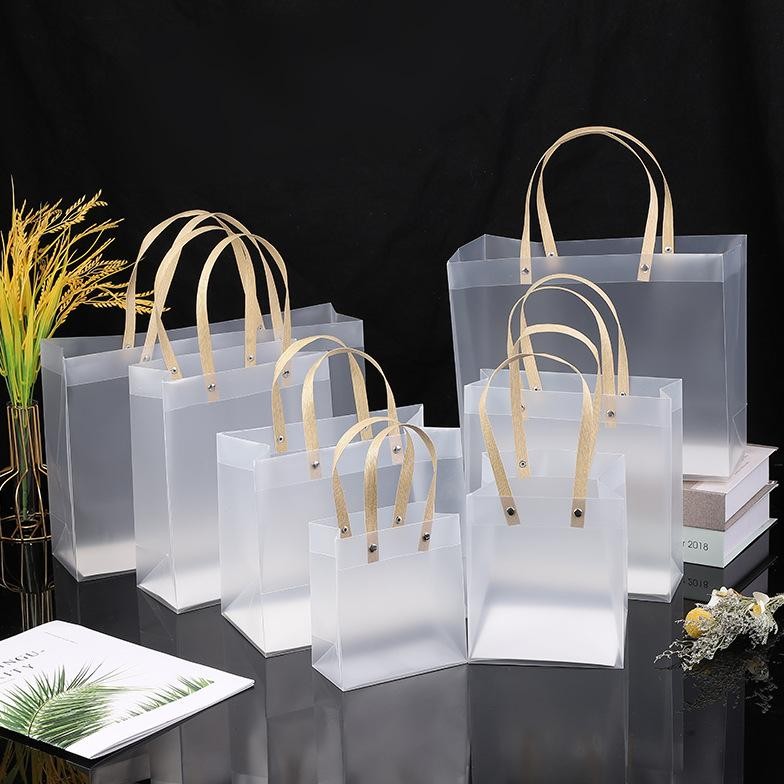 

ter-98 [ GROSIR PER 10 PCS ] Tas Mika PVC Doff Transparan / Tas Hampers Souvenir Goodie Bag Ulang Tahun Lebaran Imlek Natal Premium Termurah