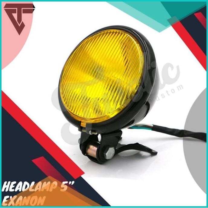 Headlamp Lampu Depan Motor Custom Exanon Japstyle Bobber Universal 14