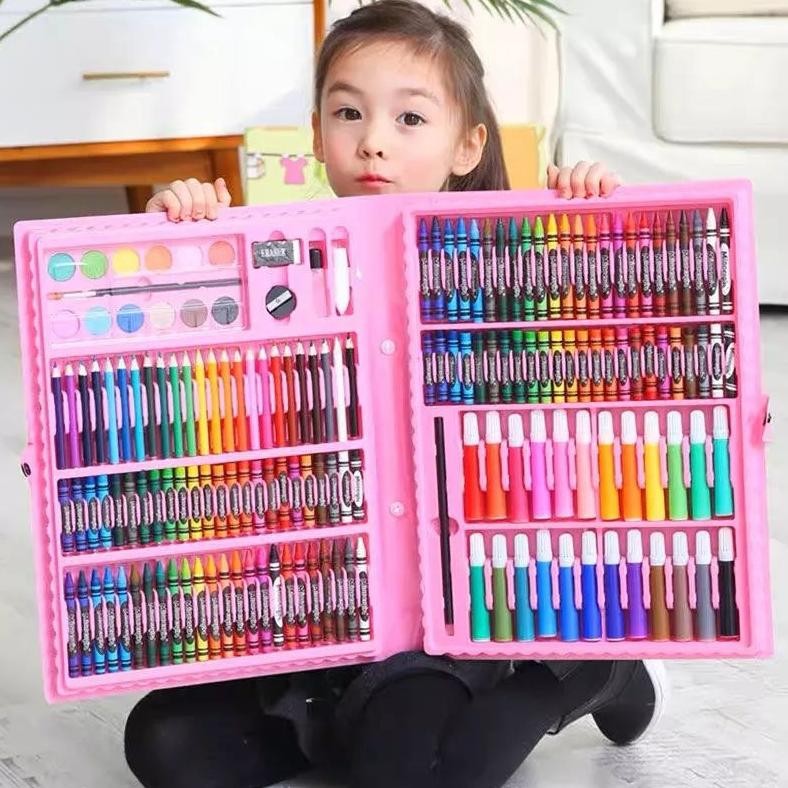 

ZX41 Crayon Set 150 Pcs Pensil Warna Lengkap Alat Lukis Anak Crayon Anti Air Murah