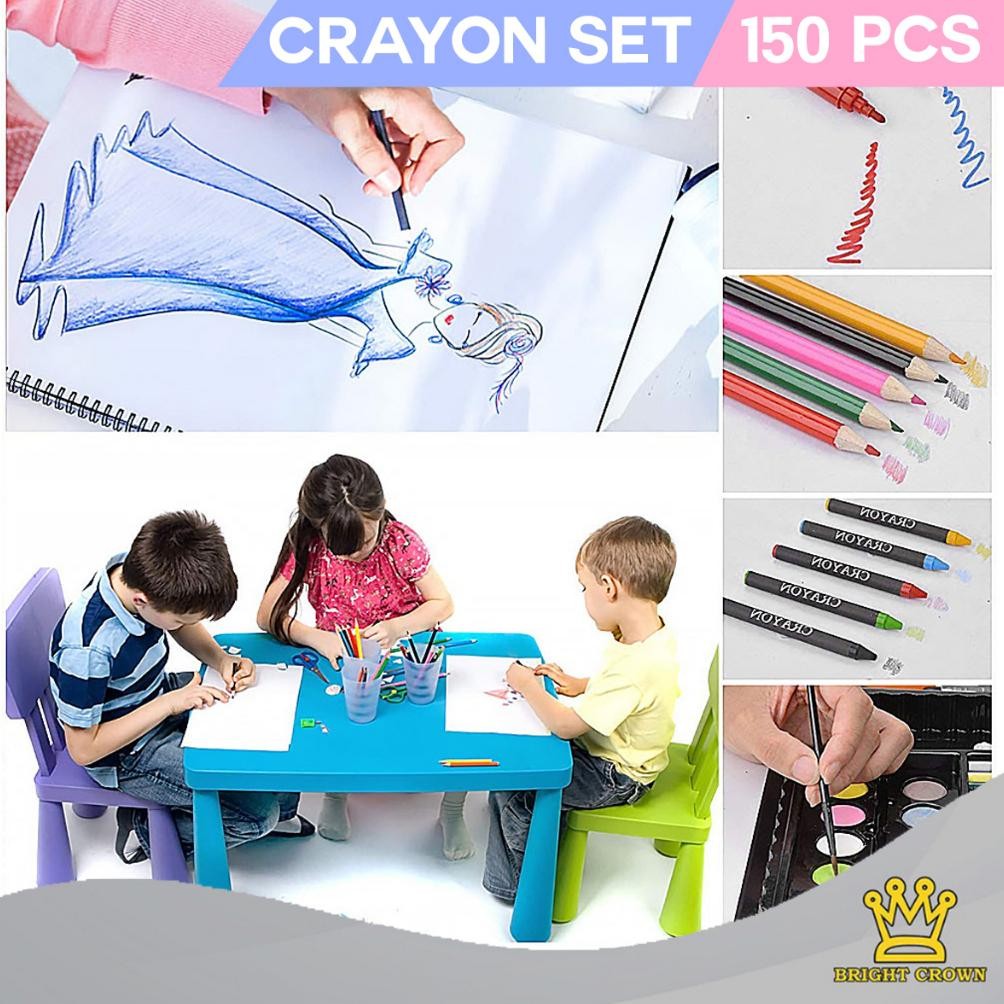 

GF21 Bright Crown Pensil Warna Crayon set isi 150 pcs Crayon Mewarnai (Alat Menggambar atau Mewarnai) Murah