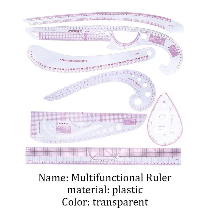 Perlengkapan Menjahit 7PCS/Set Penggaris Jahit/Menjahit/Busana/Penjahit-Pola Quilting Patchwork Rule