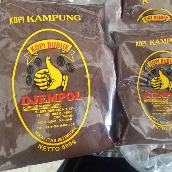 

500G-Kopi Kampung Djempol-Kopi Bubuk Asli Legendaris Khas Pontianak