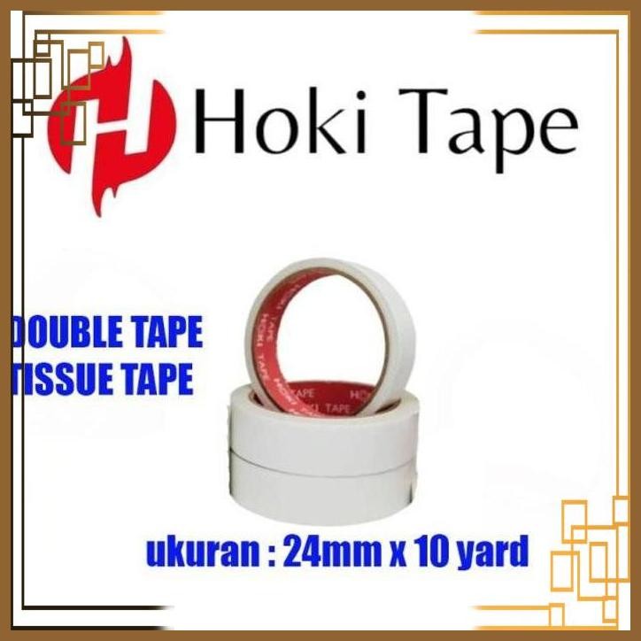 

[WGL] Double Tape Tisue 24mmx10yard hoki putih - lakban isolasi lem selotip