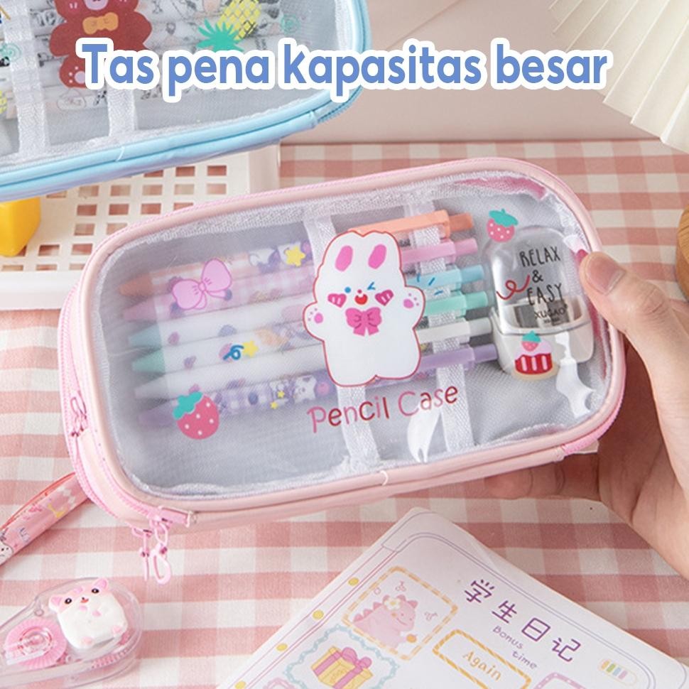 

TERMURAH Tempat Pensil Lucu Anak Transparan Kotak Pencil Dompet Besar Karakter Motif Pouch Stationary Resleting Serbaguna nl-8