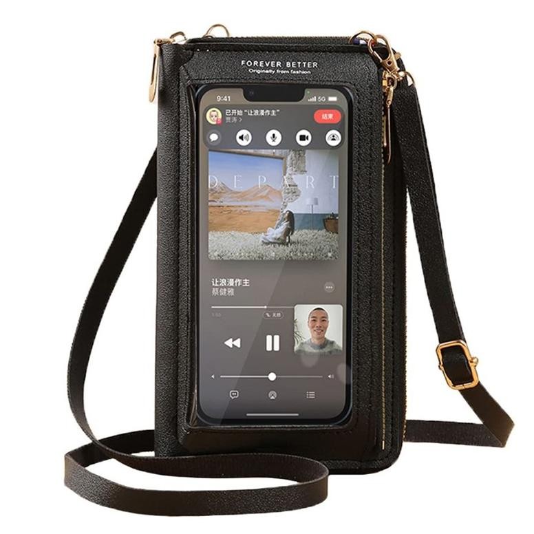 Premium Tas Hp Wanita Tas Selempang Transparan Dompet Handphone Multi Fungsi High Quality