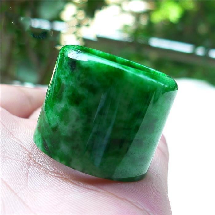 High-End Emerald Green Guizhou Emerald Emerald Thumb Ring Emerald Ring Thumb Ring Men's Thumb Jade R