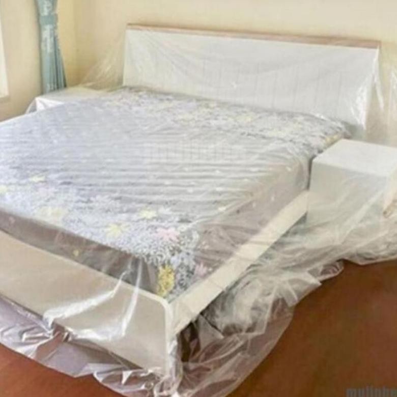 If56 Plastik Khusus Bungkus Kasur  Super King Bed Putih Butek Transparan Murah | Terpal Roll Meteran