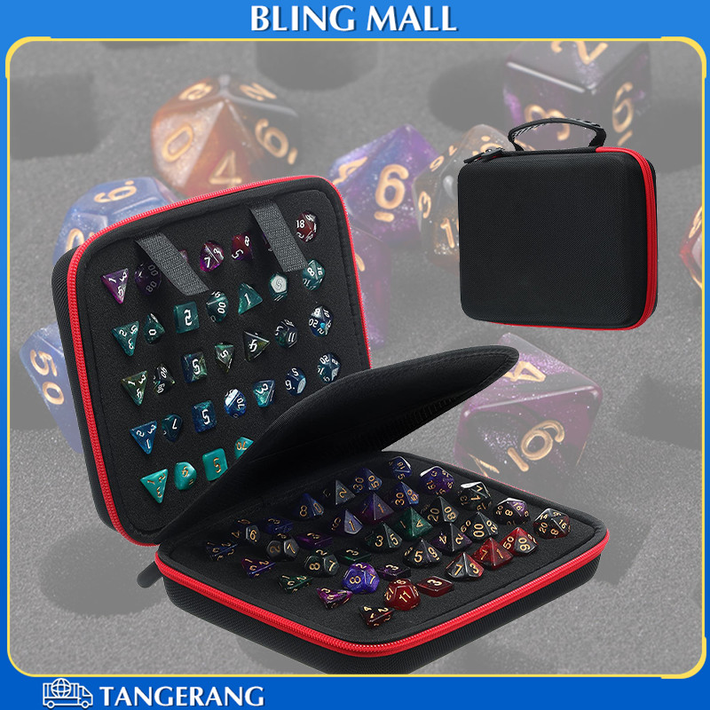 70 Lubang Penyimpanan Dadu Polyhedral Bentuk Portabel Polyhedral Dice Box EVA Untuk RPG DND