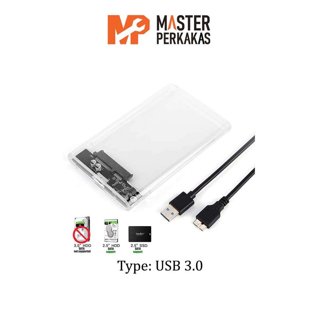 Casing Hardisk External Case Transparan MP / 2.5 inch HDD USB 3.0 SSD 2,5 Sata Enclosure
