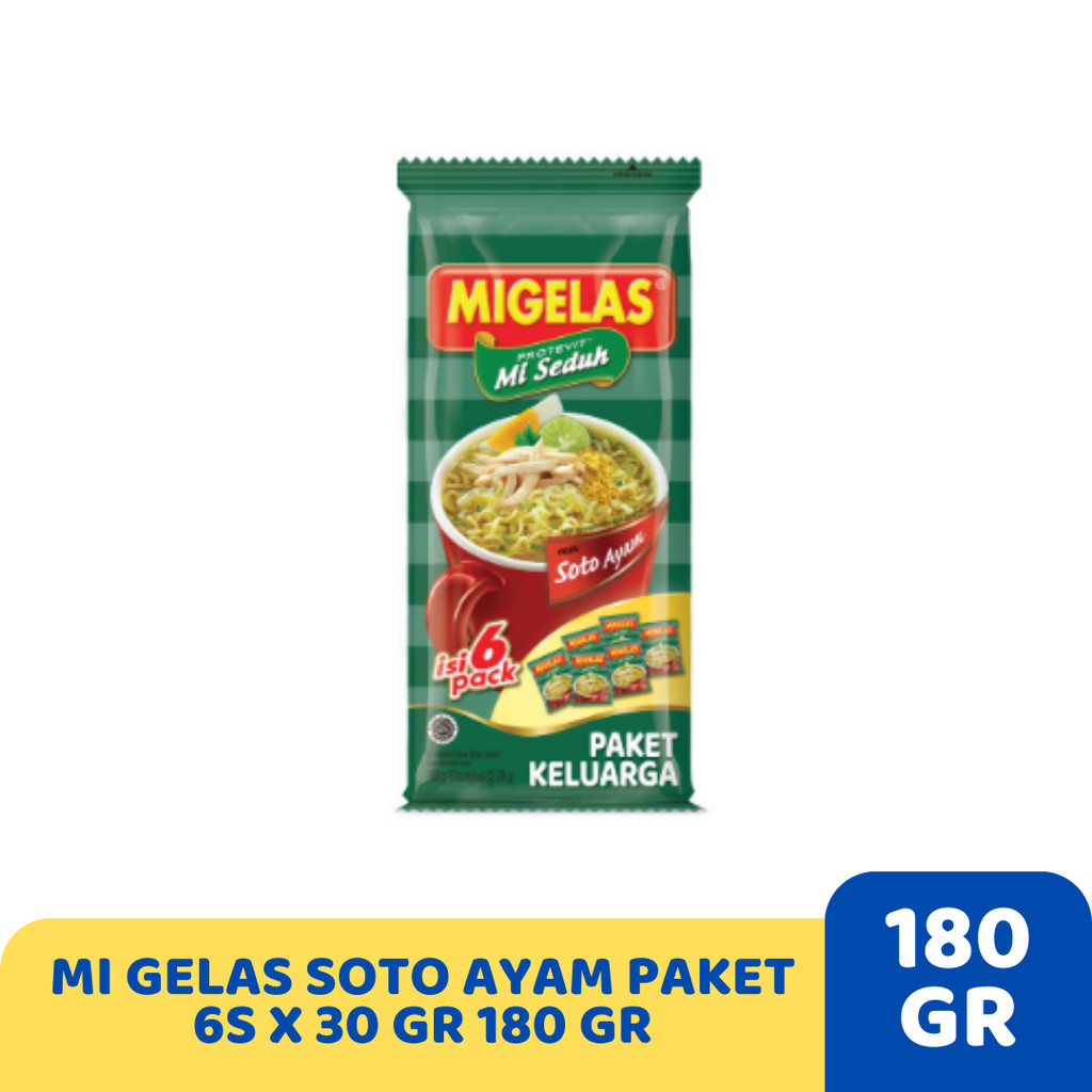 

MI GELAS SOTO AYAM PAKET 6S X 30 GR 180 GR