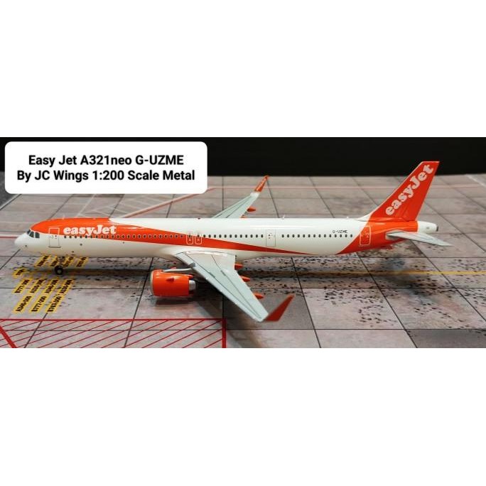 Easy Jet A321neo G-UZME By JC Wings 1:200 Scale Metal