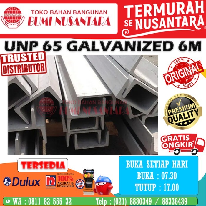 Unp 65 Galvanis Hotdip Sni Kanal U Channel U 50 80 65 100 120 150 200 Terbatas