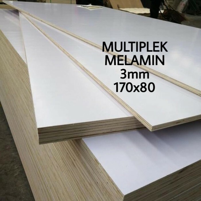Haehae Triplek Multiplek Melamin Putih 3Mm (170X80)Cm, Melamin Plywood,White