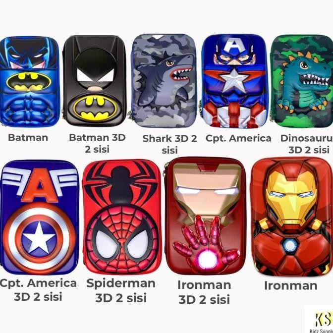 

Tempat Kotak pensil hardcase smiggle anak laki karakter timbul 3D SM88