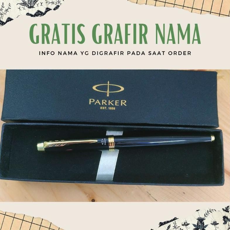 

dh-68 Pulpen sign pen stainless Parker exclusive gratis Grafir nama Hemat