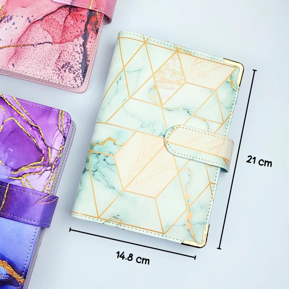 

gf-5 COMPLETE SET BINDER A6 PU kulit / budget binder planner / komplit binder keuangan kulit Original