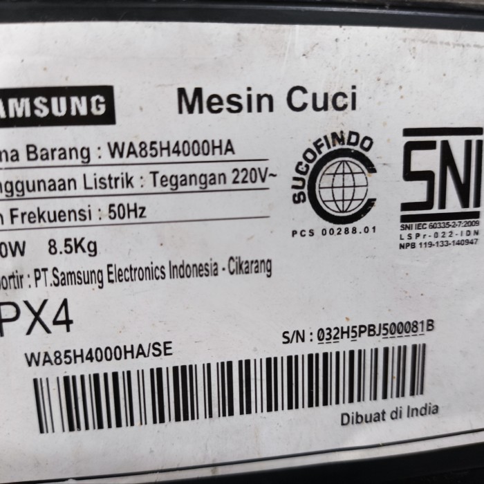 modul mesin cuci samsung WA85H4000HA