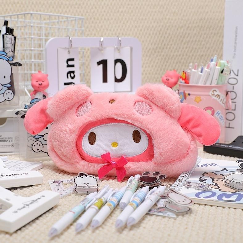 

io-98 Tempat Pensil Plush Bulu Lembut Karakter Sanrio Cinnamoroll Pocacco Melody Kuromi C010 Terlaris