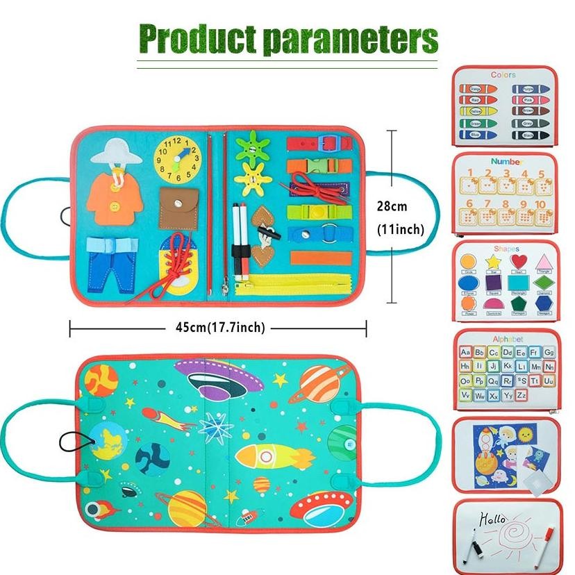 Mainan Edukatif Lainnya Mainan Pendidikan Anak-Anak Montessori Mainan Papan Sibuk Tas Jinjing Papan 
