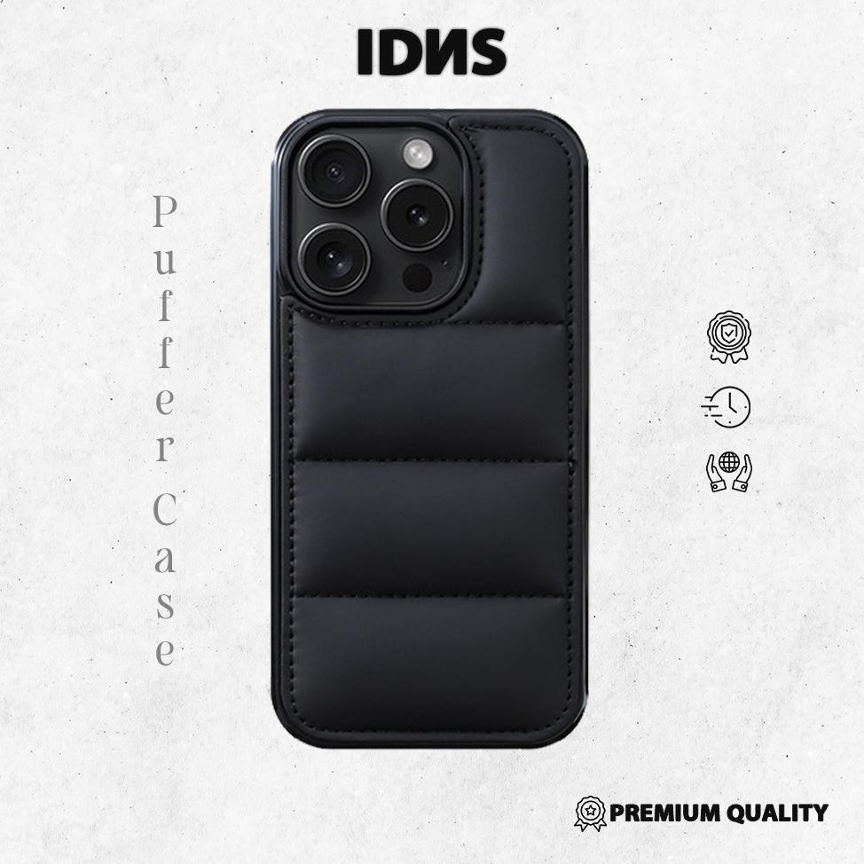 (POTONGAN HARGA) IDNS Puffer Case Iphone Full Black/ Puffer case Iphone