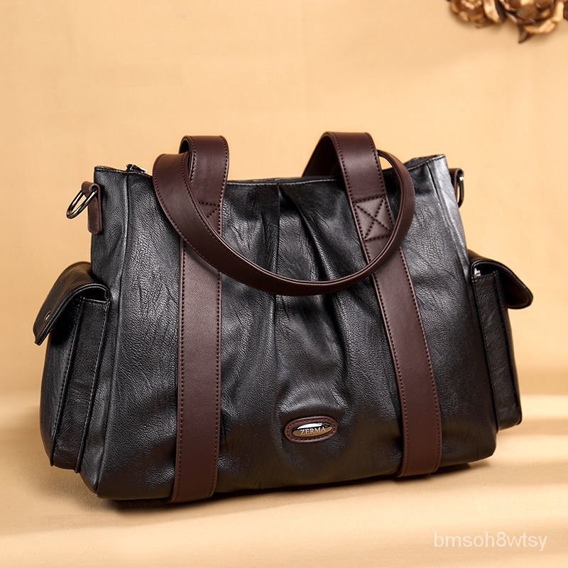 Tas Tote Wanita Kulit Asli, Tas Selempang Wanita Kapasitas Besar Kulit Asli, Tas Kurir, Tas Tangan W