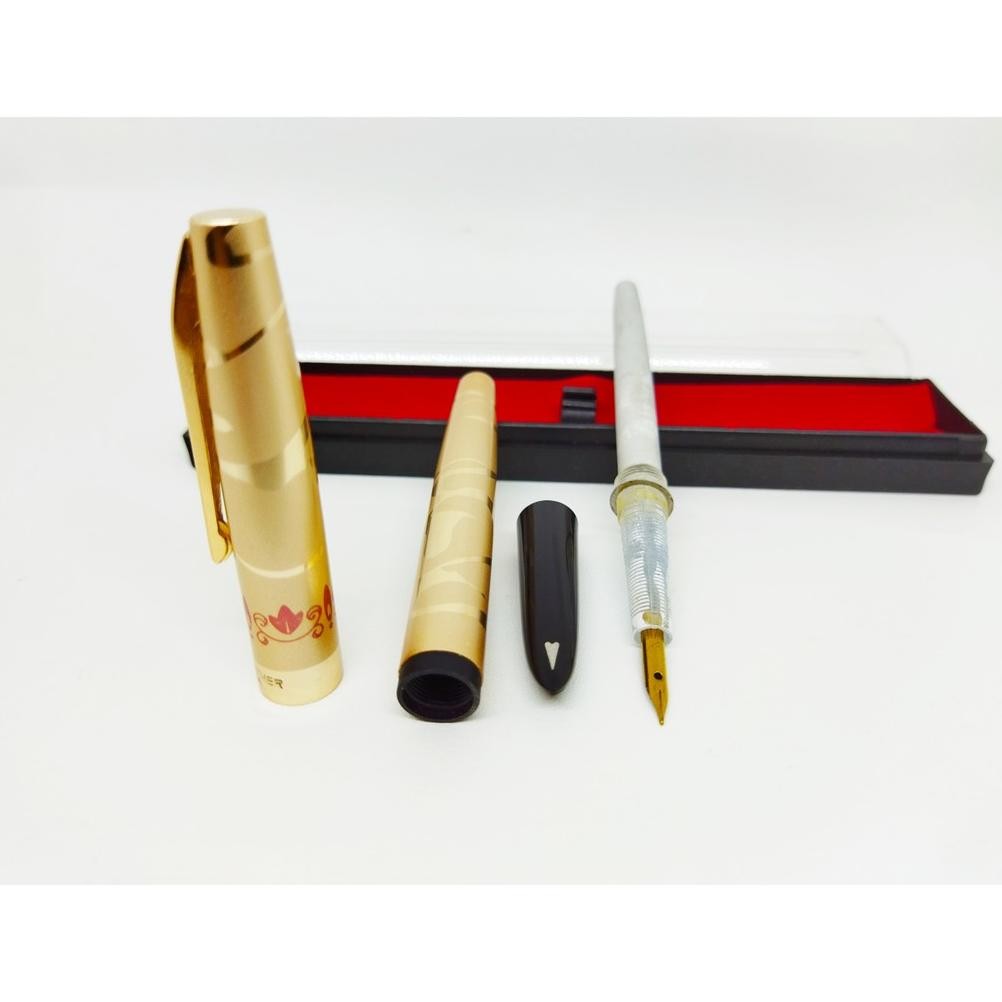 

My56 Fountain Pen Gold White Feather Pena pulpen Tinta Gold Feather Pena isi ulang Murah