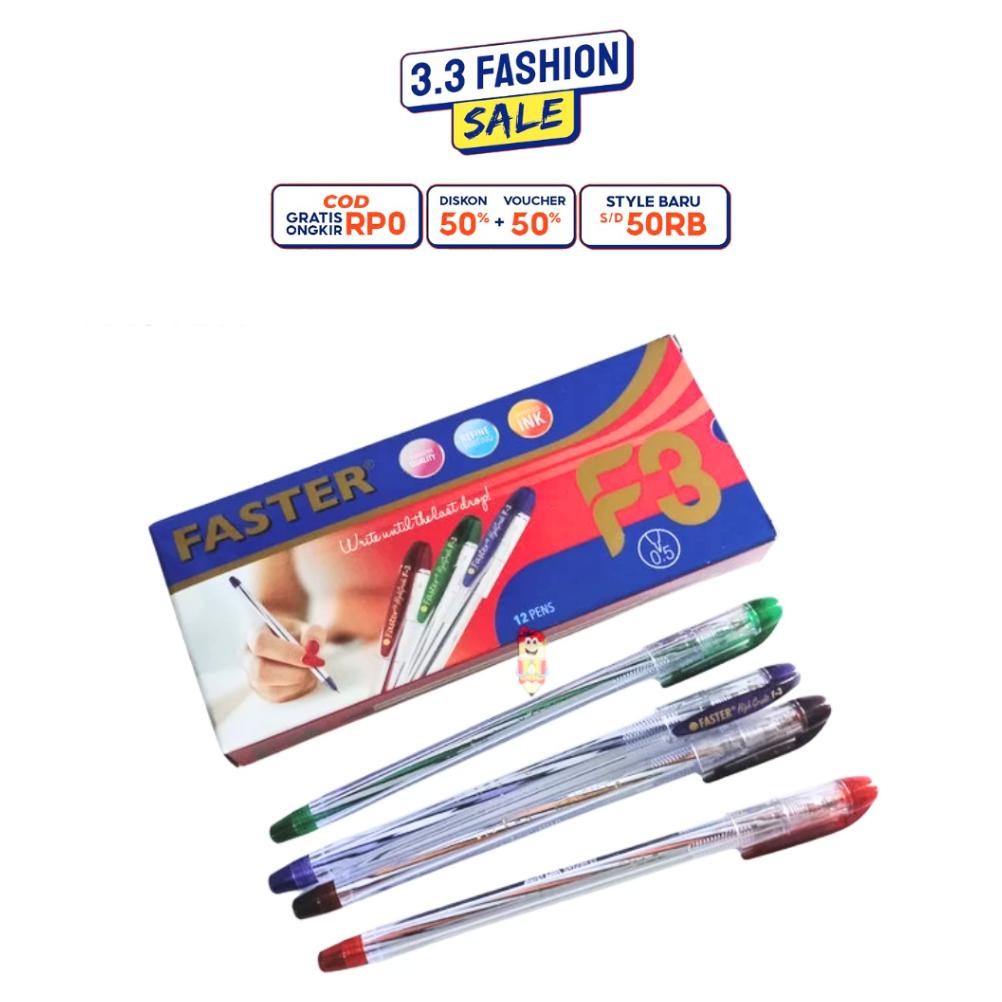 

YBW-2429 Pena / Pulpen / Ballpoint / Bolpen Faster F3 0.5mm Murah
