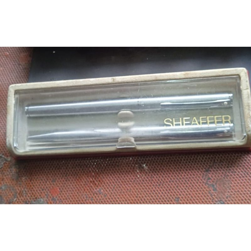 

Pulpen Vintage Sheaffer Set Warna Silver