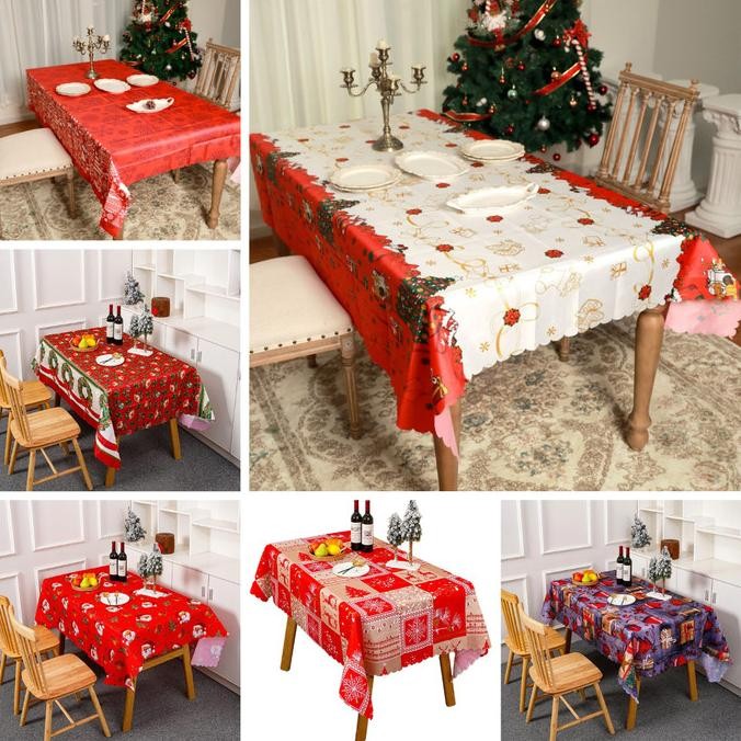 Taplak Meja Natal 120 x 150cm-Taplak Meja Motif Natal-Taplak Meja Tamu