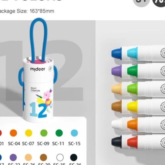 

Deer Qui Dry Silky Crayon 12 Colours Buet Color Anak Kids Toys