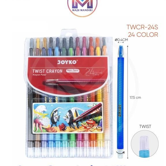 

Crayon Putar Joyko 24 Warna Twcr-24S / Krayon Ulir 24 Panjang