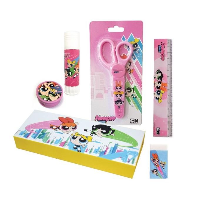 

COD Powerpuff Girls Stationery Set / Paket Alat Tulis Sekolah Kotak Pensil Original