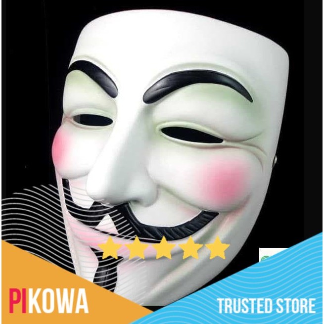 populer] Topeng Anonymous Hacker Vendeta Seram // Halloween Mask
