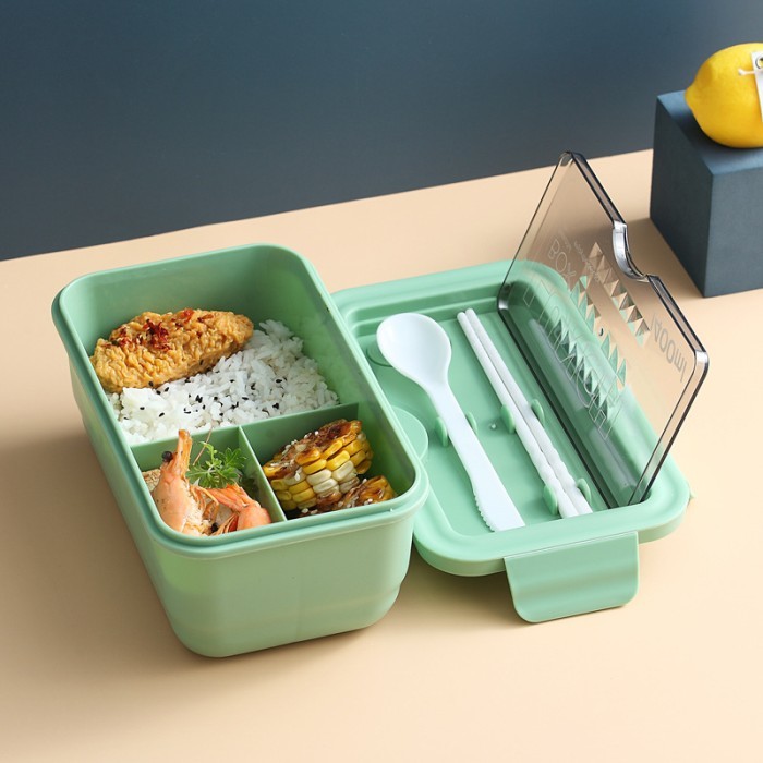 

Terbaru Tempat Kotak Bekal Makan Lunch Box Anak Plastik 1400ml Bento Box - Matcha Green Limited