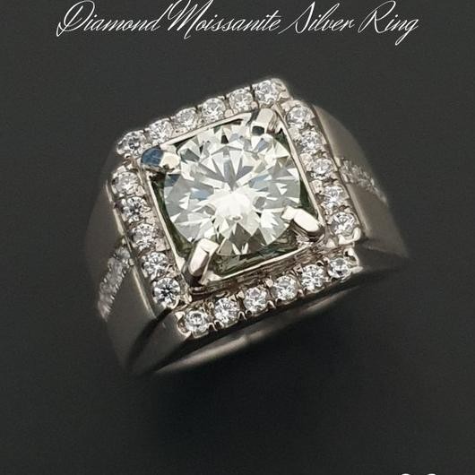 Cincin Pria Quality Berlian Moissanite Men'S Sier Ring