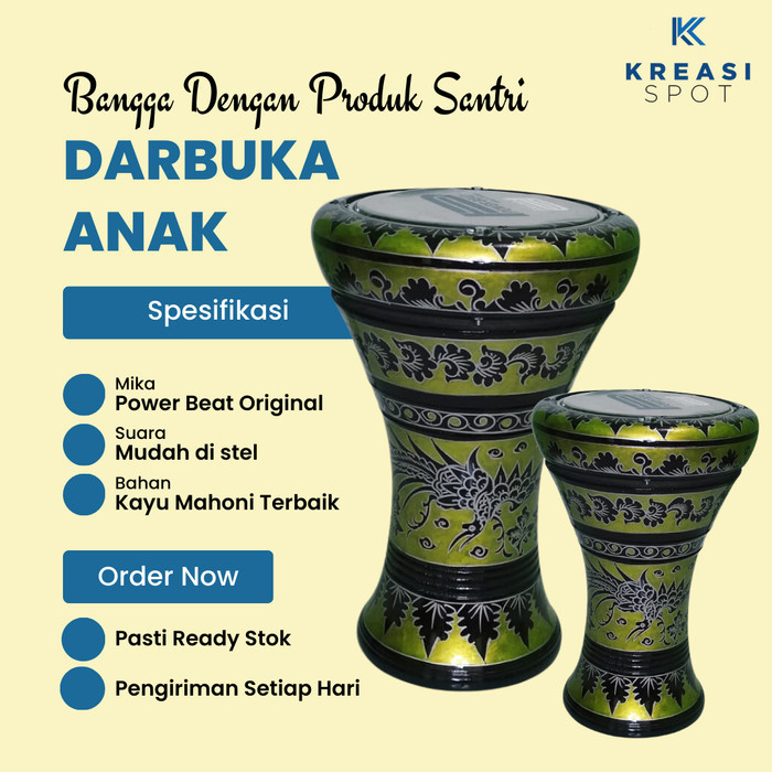 TERJAMIN Alat Musik Darbuka Hadroh Murah Asli 8 Inc Marawis Rebana Bahan Kayu