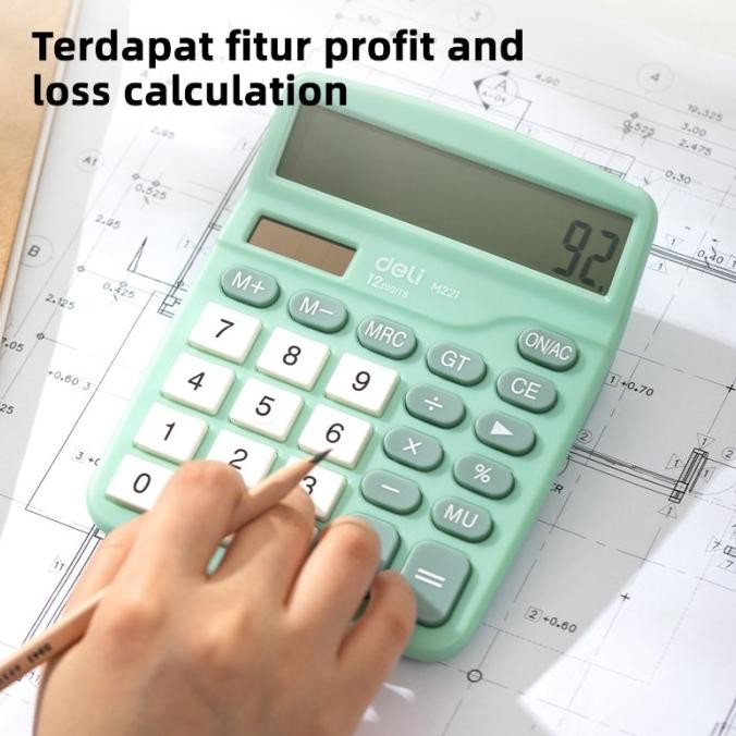 

qw-7 Deli Kalkulator Meja / Desktop Calculator Layar 12 Digit Warna Lucu EM221 Murah