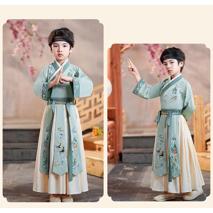 murah Kostum hanfu Anak & dewasa Laki-laki perempuan CinaTradisional Bordir Setelan Pakaian Fahion s