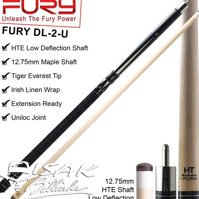 Fury DL-2 Maple Pool Cue - 13 mm - Billiard Stick Stik Biliar Bilyar