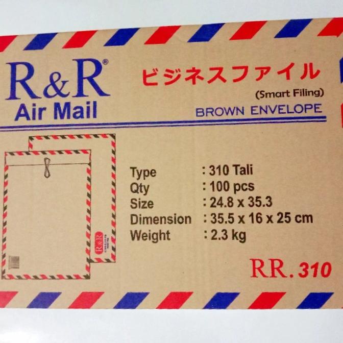 

amplop coklat tali air mail 310 R&R (100pcs)
