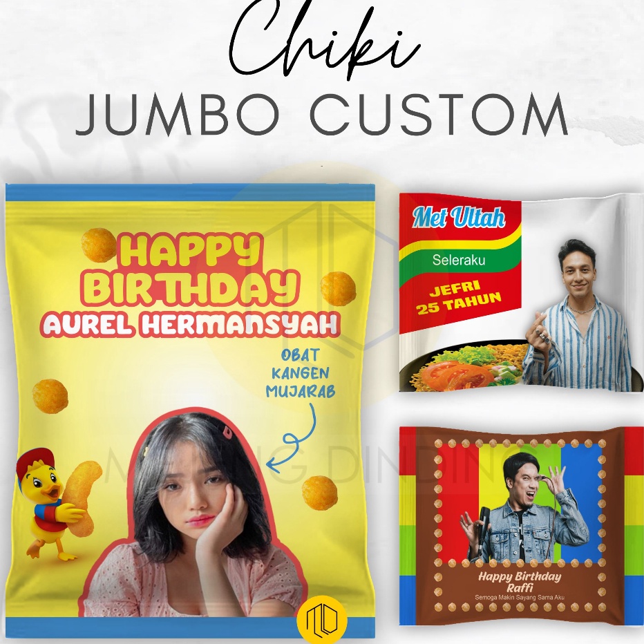 

Paling Popular✼➬ (1 HARI JADI) CHIKI JUMBO / CIKI JUMBO / KADO UNIK SNACK / KADO UNIK SNACK JUMBO / KADO SIDANG VALENTINE / SNACK BUNGKUS SNACK CUSTOM FOTO TANPA MINIMAL ORDER J71 ✱