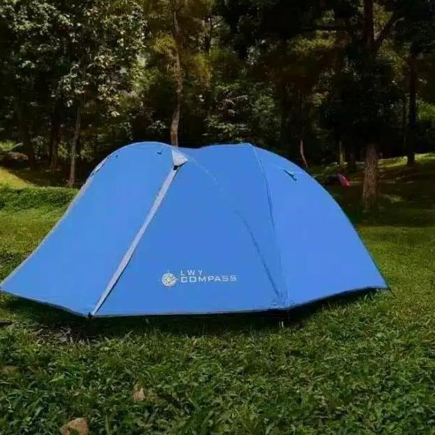Tenda lwy compass fiber 4-5 orang double layer tenda compas