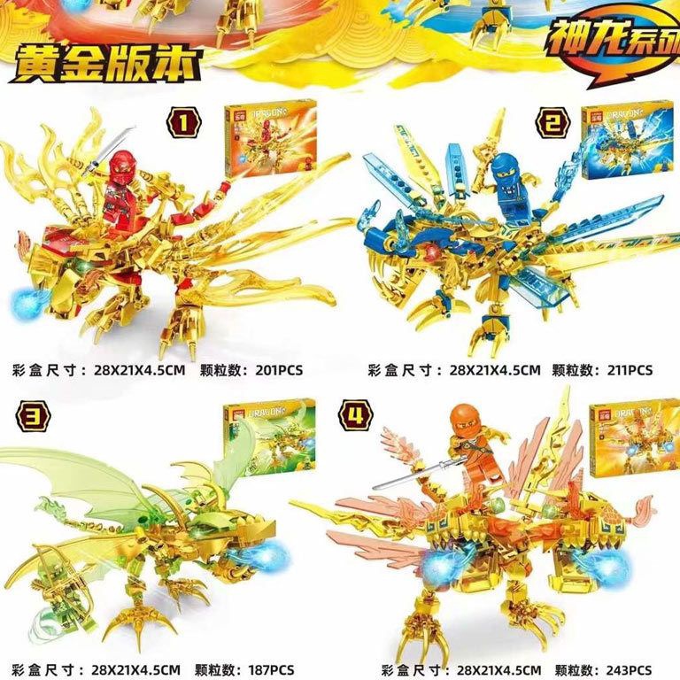 [VJA46] Mainan Anak Action Figure ninja Dragon Besar + Senjata + Minifigure Ninjago Naga Robot 42