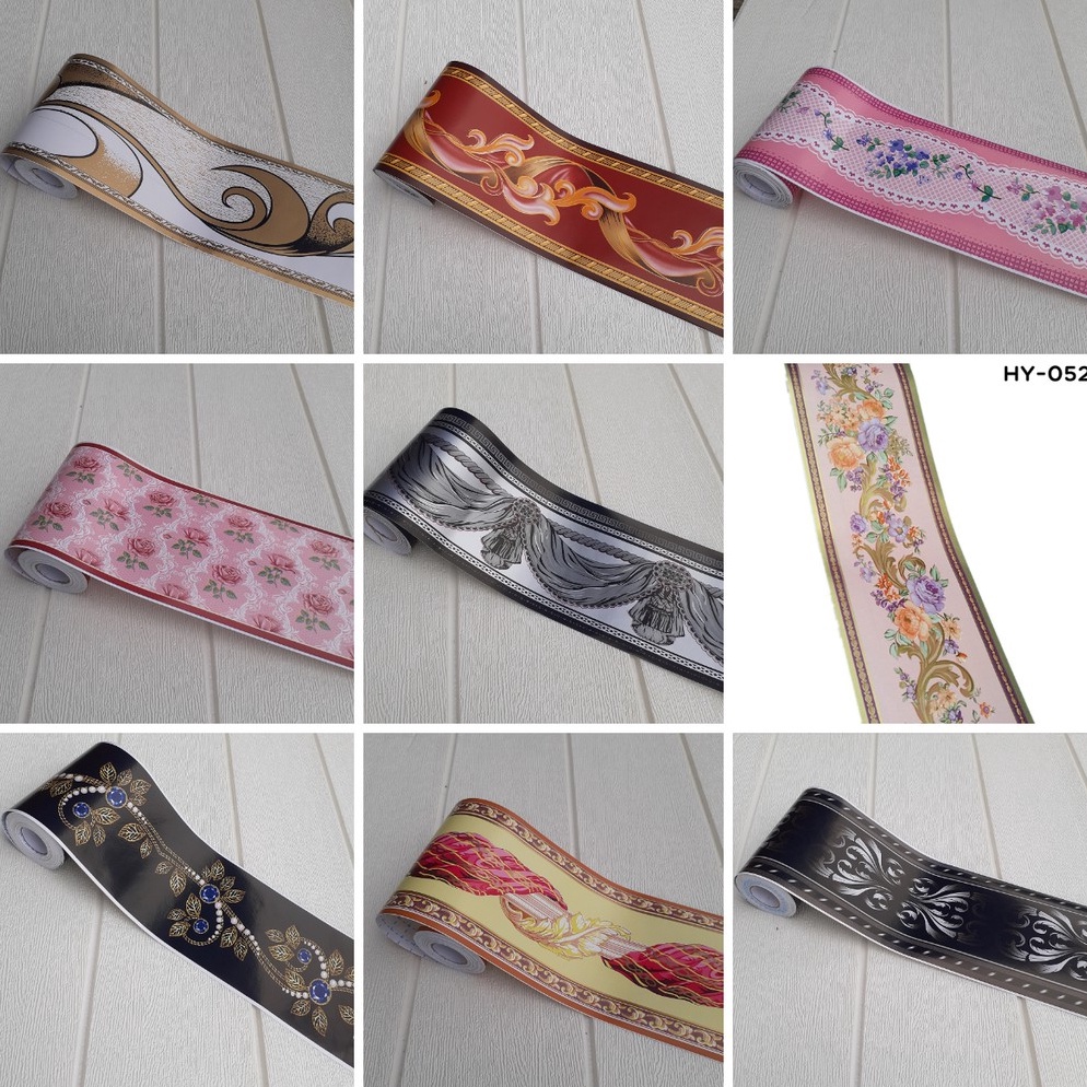 ❆Produk Keren✱ Wall Border Premium List Tekstur Timbul 10cmX 10m HOME WALLPAPER SHOP I79 ➳