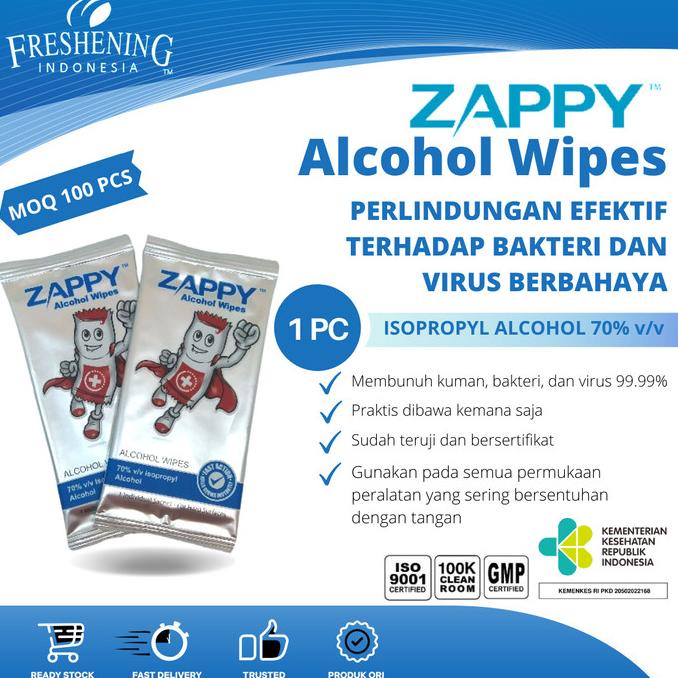 Zappy Alcohol Wipes / Tissue Basah Desinfektan
