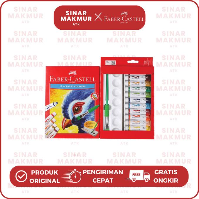 

12 Acrylic Colours / Cat Akrilik 12 Warna Faber-Castell