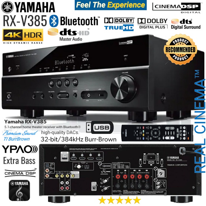 Terlaris Amplifier Receiver Yamaha Rx-V385 Bluetooth