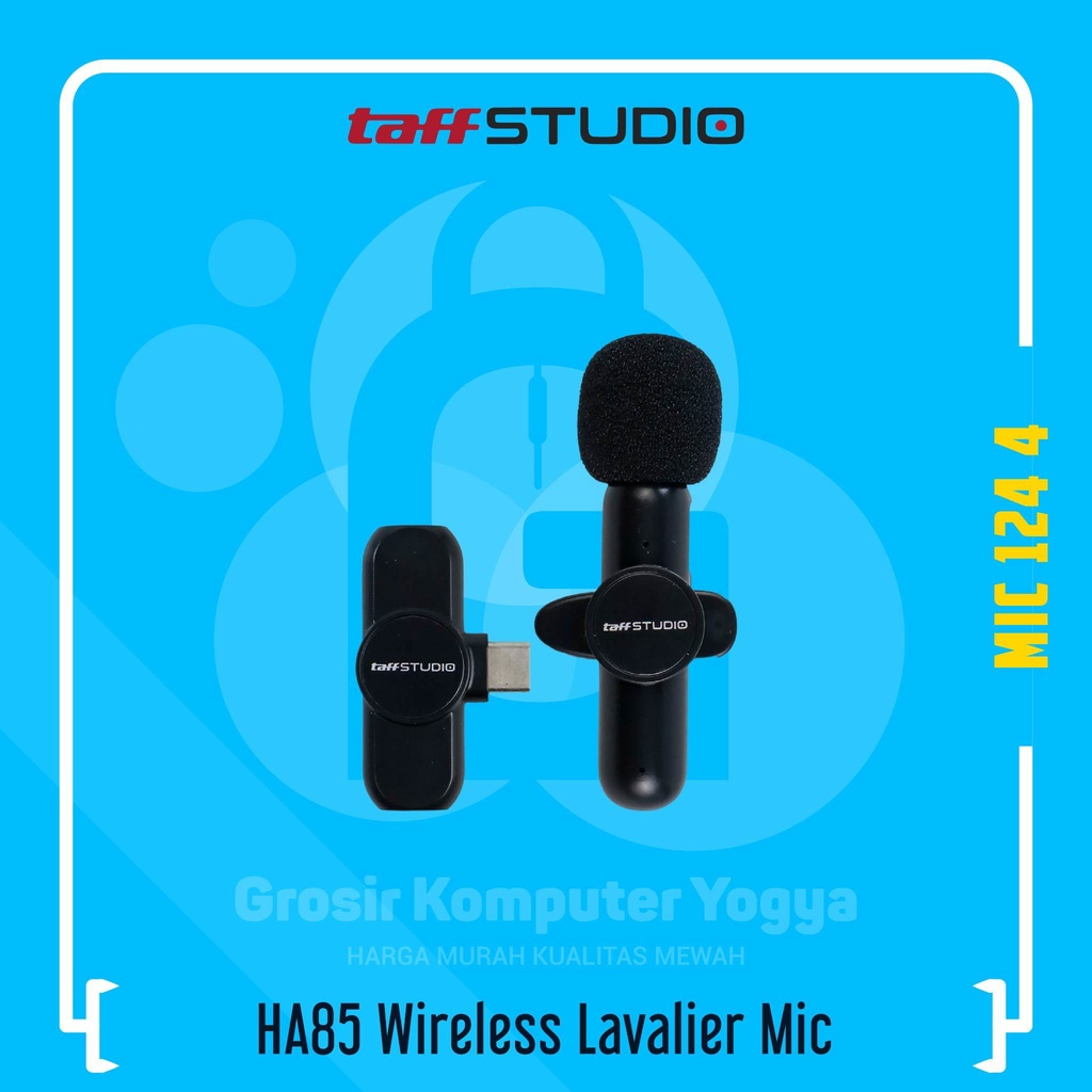 TaffSTUDIO HA85 Wireless Lavalier Mic USB Type-C Microphone Mikrofon