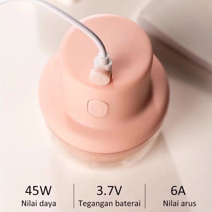 Berkattoserba BLENDER PORTABLE MINI USB Chopper Elektrik Tanpa Kabel Pencincang Makanan-3