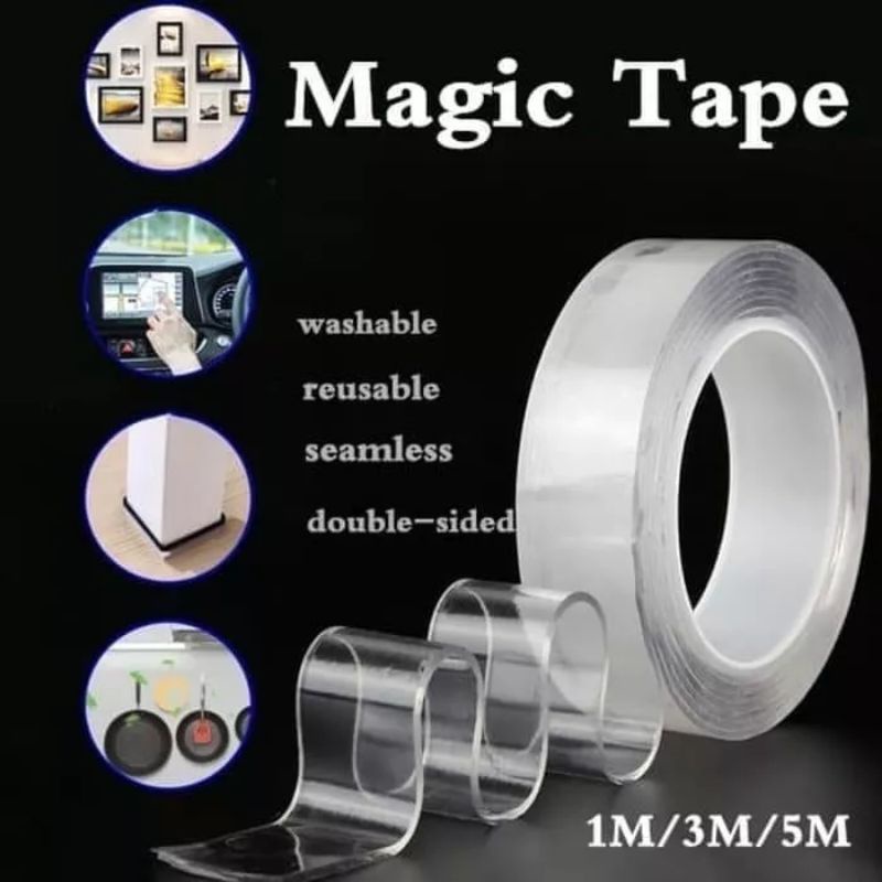 

5 Meter Double Tape Nano Transparan Tebal Kuat Tempel Dinding Multifungsi